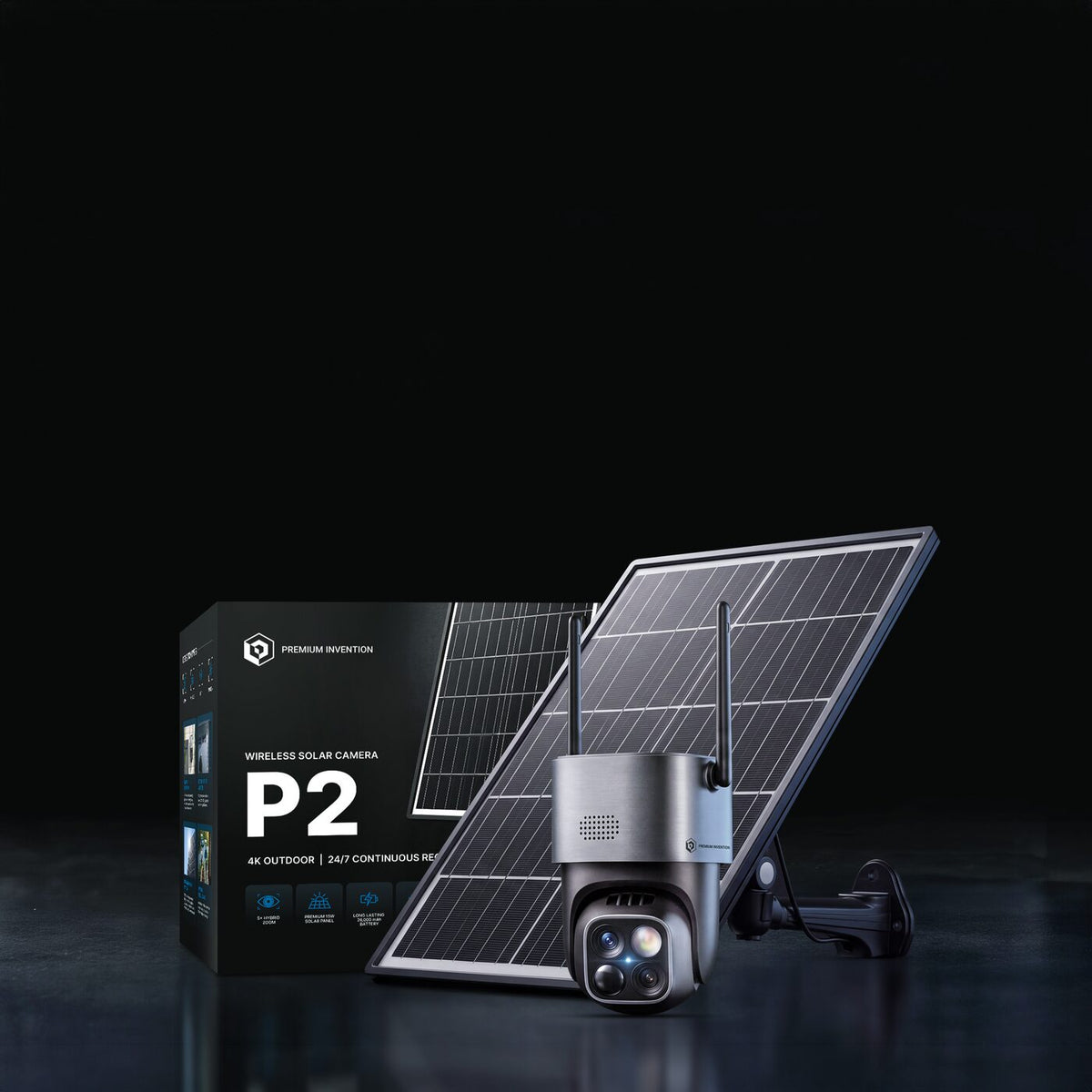 P2 wireless solar camera and its box