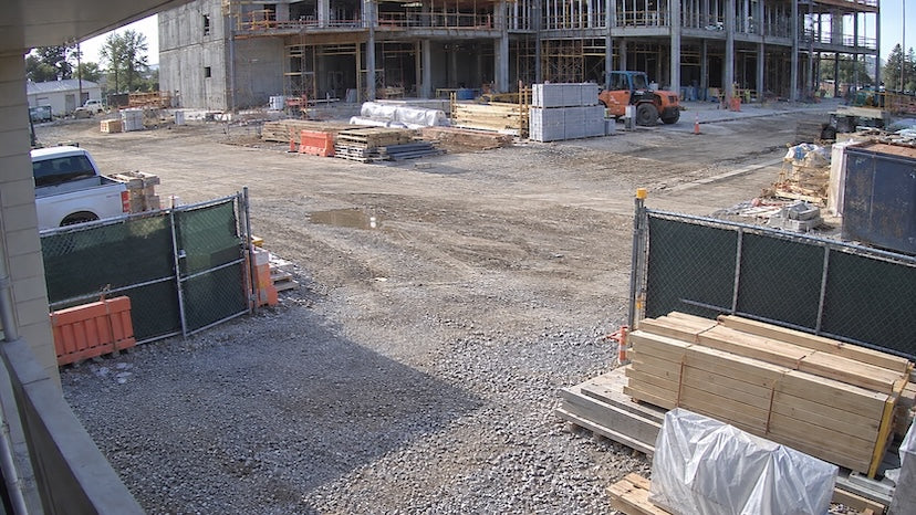 Empty construction site, camera always recording